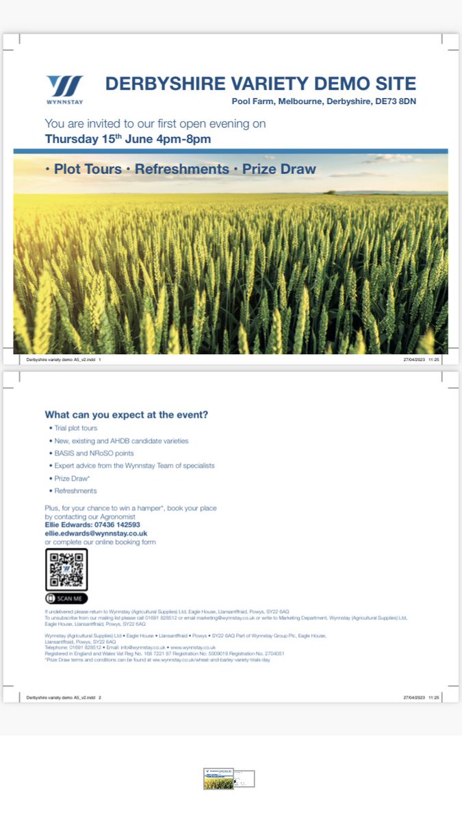 If you’re free this afternoon/tonight, why not pop on down to our Derbyshire Trials evening 4-8pm. Pork cons, BASIS and NRoSO points all available @WynnstayAgri