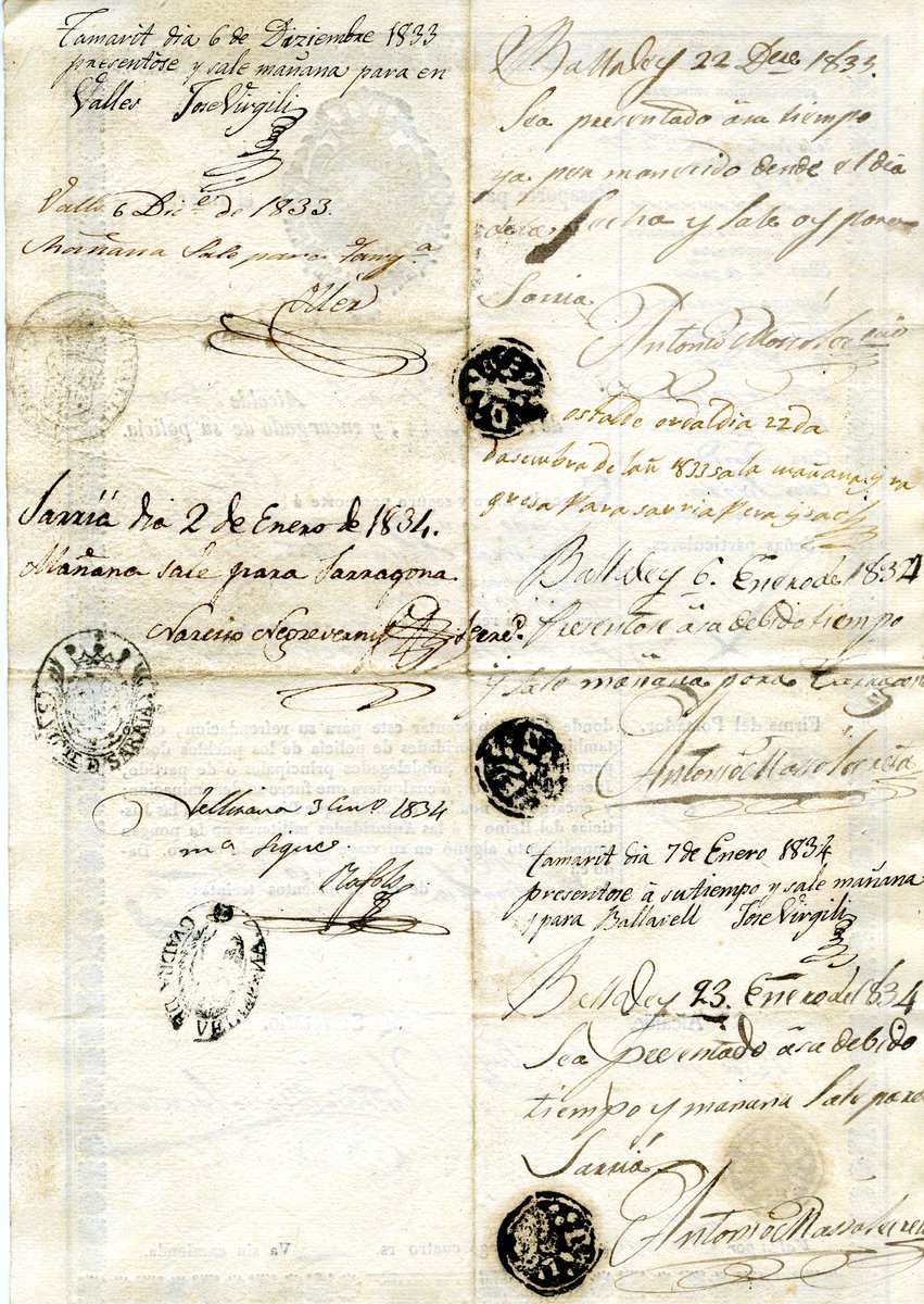 BCN_arxiu's tweet photo. 🪪 T'has preguntat mai com era un passaport al s. XIX?

😉 A l'#Arxiu de @Bcn_SSTG en conservem un de 1833! El seu propietari era Antoni Olivé, de 37 anys. Era capatàs de la brigada de construcció de la carretera de #Barcelona a Tarragona i es va fer el document per desplaçar-se. https://t.co/SIvF1b5TkL