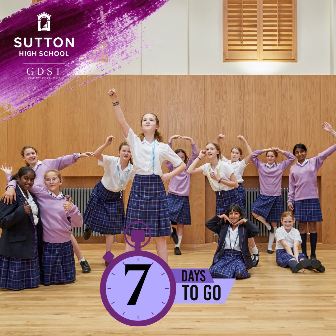 A week to go until the Whole School Open Evening, we can't wait to welcome you all ✨💜

#Sutton #SuttonHigh #OpenEvening