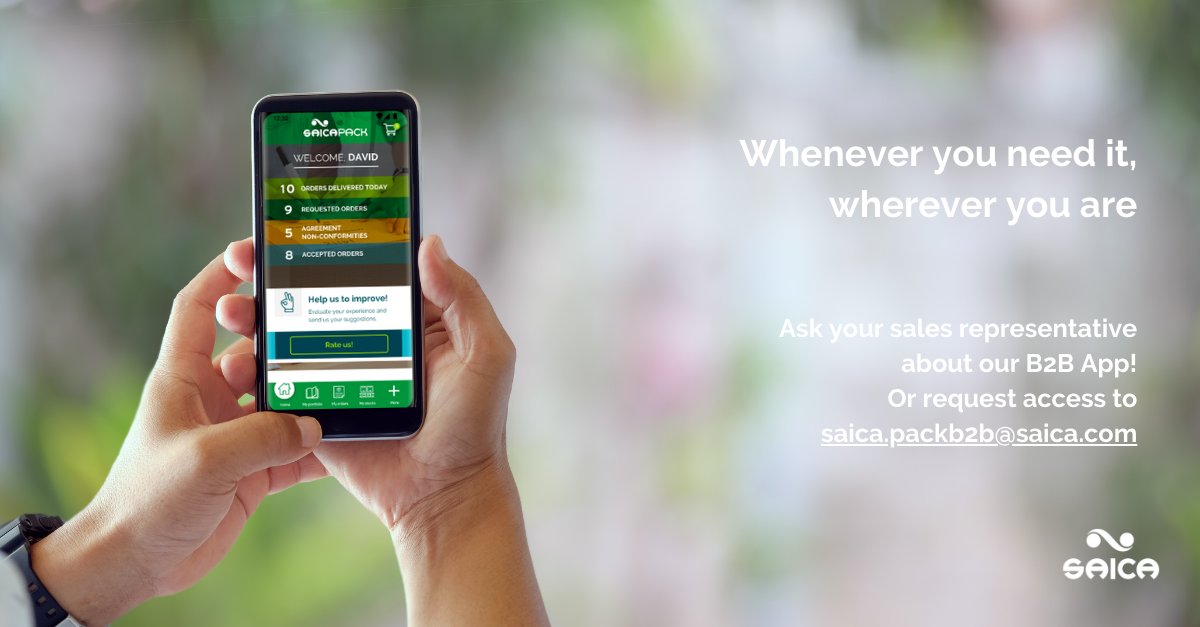 SaicaGroup_en's tweet photo. At Saica Pack's Customer Packaging Event, customers learnt the advantages of the #B2BApp, including 24/7 availability. After the demo, they signed up &amp; gained access to order details, stock, references, non-conformities &amp; projects. Interested? Contact: saica.packb2b@saica.com https://t.co/ePiRPA5Hxk