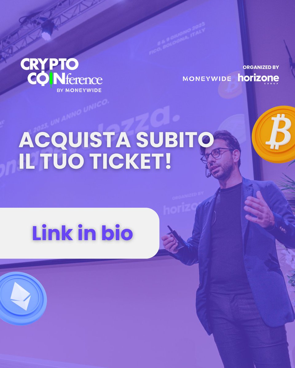 Sul nostro sito sono già online i ticket per l'edizione 2024 di #CryptoCoinference... AD UN PREZZO SPECIALE! 🤩

Approfitta ora dell'offerta: è valida solo fino al 30 Giugno 🗓️

Scopri di più sul nostro sito 👉🏼 moneywide.io/cryptocoinfere…
