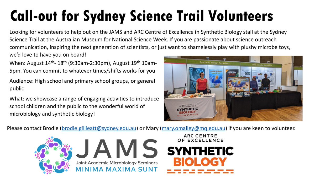 Are you a scientist with a passion for communication? 

This is the perfect opportunity for you! 
#scienceweek #scicomm #microbiology #synbio #JAMS #ARC_CoESB