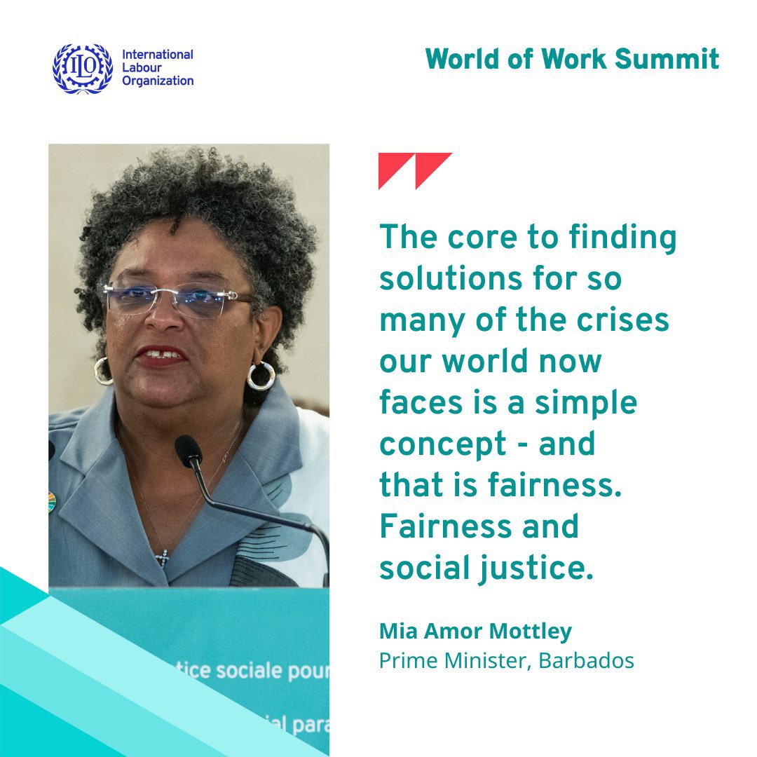 Anousheh karvar (@anoushehkarvar) on Twitter photo Discours structurant de <a href="/miaamormottley/">Mia Amor Mottley</a>, 1ère ministre de la #Barbade pour le Sommet sur le monde du travail #SocialJusticeforall Bien d’accord avec vous : La seule issue pour l’humanité est la solidarité et la justice sociale. Continuons un multilatéralisme d’action ! <a href="/ilo/">International Labour Organization</a> <a href="/UN/">United Nations</a> Discours structurant de <a href="/miaamormottley/">Mia Amor Mottley</a>, 1ère ministre de la #Barbade pour le Sommet sur le monde du travail #SocialJusticeforall Bien d’accord avec vous : La seule issue pour l’humanité est la solidarité et la justice sociale. Continuons un multilatéralisme d’action ! <a href="/ilo/">International Labour Organization</a> <a href="/UN/">United Nations</a>