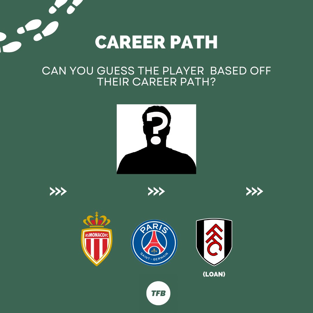 ✈️ CAREER PATH ✈️

Can you guess which player this is, based on their career path? 🤔

#CareerPath #FPL #PremierLeague #FootballQuiz #FootballTrivia #Quiz