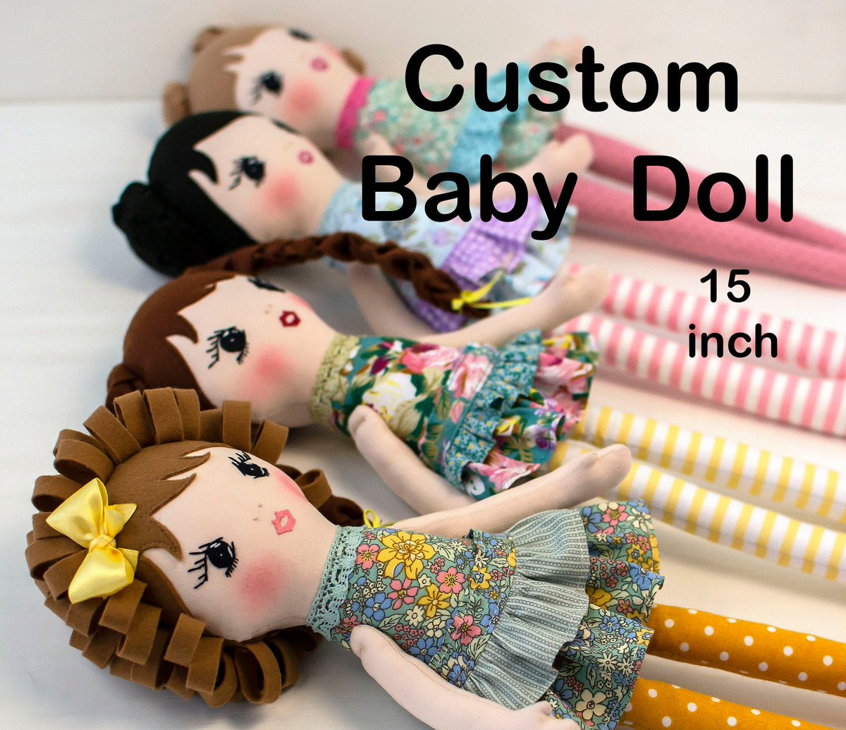 Rag doll handmade Custom doll Personalized cloth doll etsy.me/3JjRUib #rainbow #babyshower #customdoll #ragdoll #clothdoll #fabricdoll #heirloomdoll #personalizeddoll #dollwithclothes