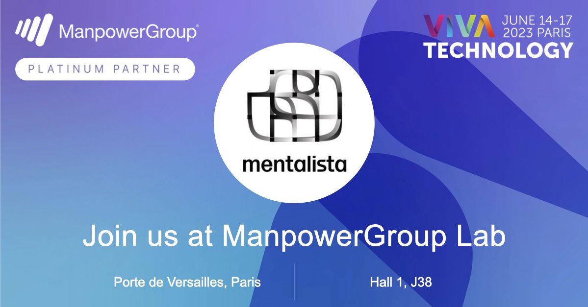 Mentalista est présent à #Vivatech2023 sur le stand de @manpowerfrance (Hall 1, J38) du 14 au 17 Juin. Venez tester nos dernières solutions de contrôle d’objets par la pensée. Bastien Didier prendra la parole aujourd’hui à 15h55 <a href="/VivaTech/">VivaTech</a> 

#WorkingToChangeTheWorld #brain