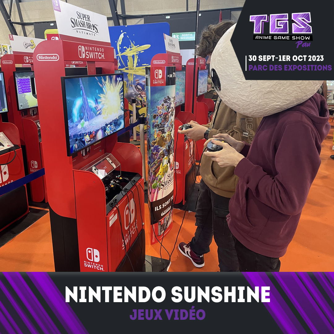 Retrouvez l'association <a href="/NintenSunshine/">Nintendo Sunshine</a> au TGS Pau !
Elle vous proposera un stand Nintendo avec de nombreuses bornes de jeux Switch pour tester les derniers jeux de la marque et des animations tout le week end 🙂
Save the date : 30 sept &amp; 1 oct 2023 !

#TGS #Pau #nintendosunshine