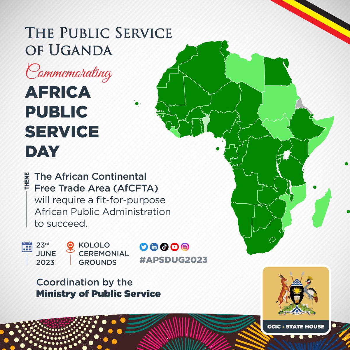 The Ministry of Gender, Labour and Social Development joins Africa to commemorate the Africa Public Service Day. @mopsuganda @GovUganda @GCICUganda #APSDUG2023