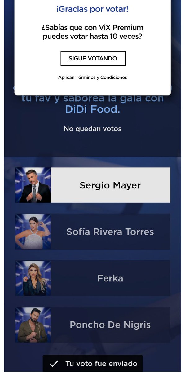 @SergioMayerb Desde ya, a votar por Sergio.
Es evidente que Jorge, salvará a feria, el plan salió tal cual.
Sabemos que poncho tiene un número de seguidores alto y se va a salvar.
La ventaja aquí es que Sofía salió muy mal estasemana.
Recuerden, es un reality show, y ellos dan contenido.
Fin