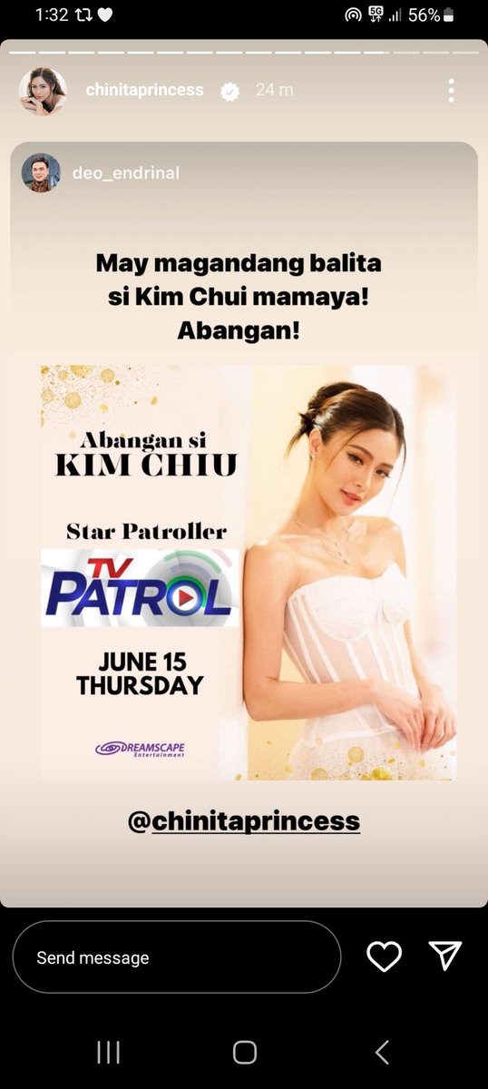 Kim Chiu
Star Patroller
Tonight on
TV PATROL

@prinsesachinita 
@TVPatrol