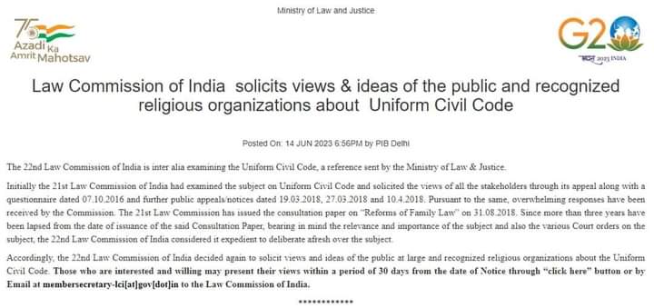Nkumar46's tweet photo. #UCC के लिए धन्यवाद @MLJ_GoI @narendramodi https://t.co/yc6fCg1loH
