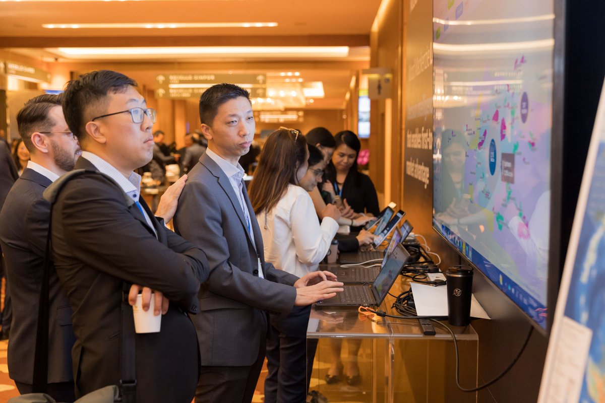 WoodMackenzie's tweet photo. The competition still powers on during the lunch break, at our interactive Lens booth, amongst our delegates in their endeavour to win a valuable Wood Mackenzie wall map. #WMSummitAPAC #WMENRS https://t.co/Z0lyQA2cHV