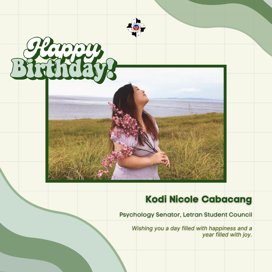 thelpsofficial's tweet photo. The Letran Psychology Society family wishes our very own Psychology Senator, Kodi, the happiest of birthdays! ππ
May this day be full of bright smiles and great happiness, we wish you a splendid year ahead, Kodi! π
#LakasPaninindiganSipag #TheLPSUpdates #DSATogether https://t.co/XgMXdMQ1Nh