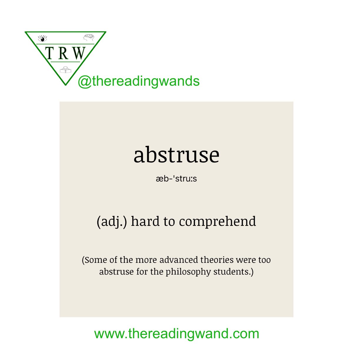 Exposure to new words is good for many reasons. Make a note & use it today & find out what the reasons are. 

#newword #newwordseveryday #newwordsdaily #newwords #wordsoftheday #wordswag #thereadingwand