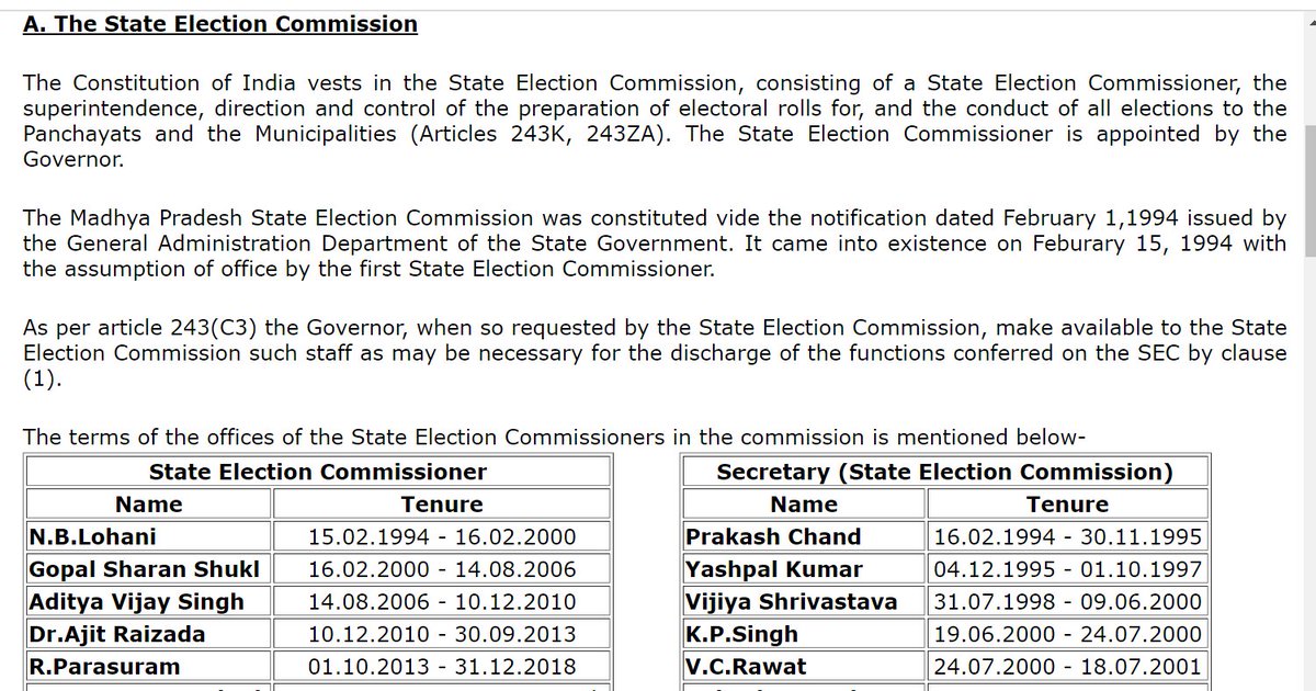 MPPSCambition's tweet image. There is an outrage among the mppsc aspirants over the deletion of two questions (Q80 &amp;amp; Q85)
here, is a thread  to understand why the board deleted the questions.
1) Q80-when did mp election commision come into existence.
  
*Official page of mpsec
#mppscprelims2023