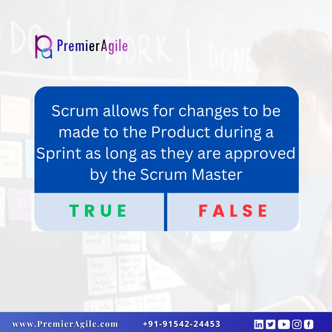 True or False? Tell us your opinion in the comment section. Follow PremierAgile for more interesting discussions.

#agile #scrummaster #productowner #agilemethodology #funquiz #trueorfalse #scrumroles #agilescrum #agilemethodology