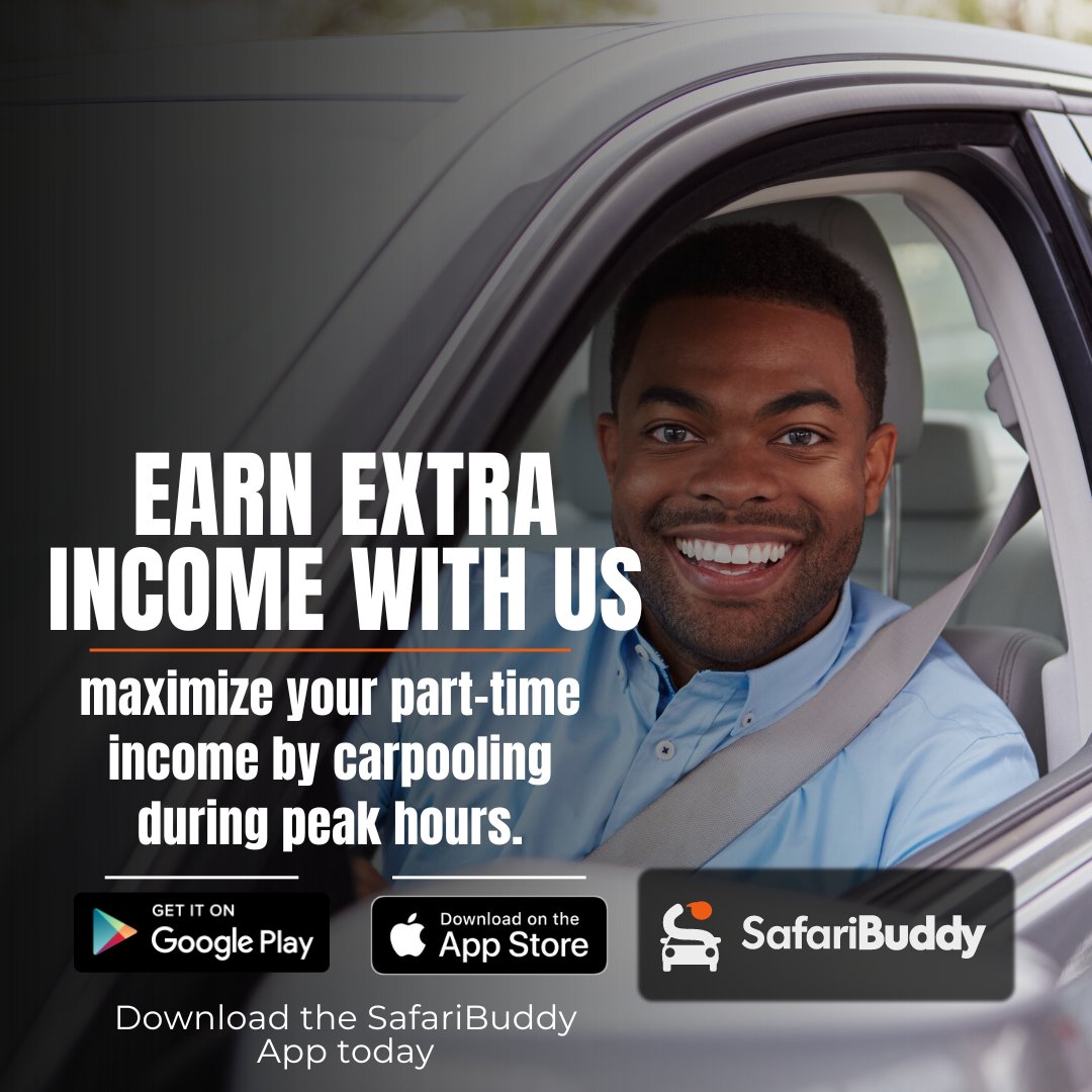 sbuddyug's tweet photo. 🚗💰 Quick Tip for drivers: Maximize your part-time income with Safari Buddy by carpooling during peak hours! More passengers, more earnings! Beat the traffic and make money while providing a convenient and cost-effective ride. Join us today and unlock your earning potential! https://t.co/6PfZe4YG3V