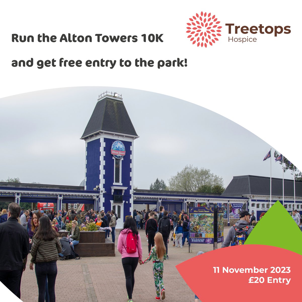 treetopshospice's tweet photo. For the first time ever #TeamTreetops will be at the Alton Towers 10K! 🏃

After running the 10K to you also have full access to the theme park for the day. 

To be the first to sign up and take on this amazing race, visit: https://t.co/XRZlgoZIo1 https://t.co/mhYEYaAXkA