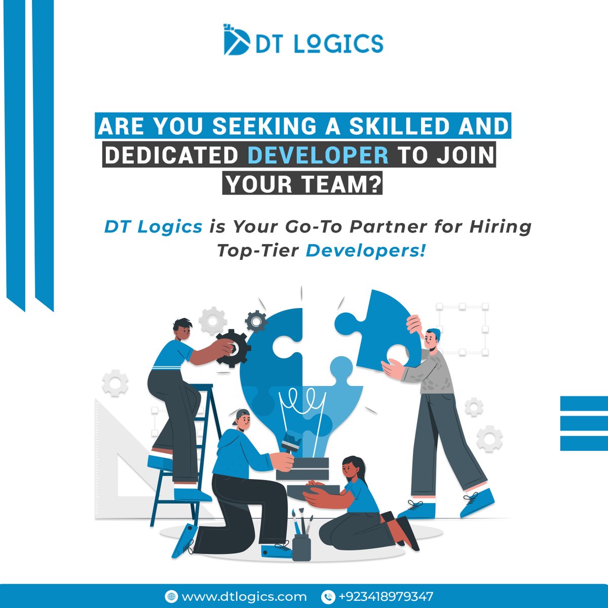 DtLogics's tweet image. 𝐇𝐢𝐫𝐞 𝐚 𝐝𝐞𝐯𝐞𝐥𝐨𝐩𝐞𝐫 with 𝐃𝐓-𝐋𝐨𝐠𝐢𝐜𝐬 and unlock limitless possibilities! 💪💡
#DTLogics #HireADeveloper #TechSolutions #WebDevelopment #AppDevelopment #RahimYarKhan #Lahore