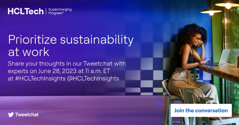 Unlock the potential of #futureofwork! Join us for an engaging #Tweetchat, 'Designing the Future of Work' as we discuss ideas for creating #workspaces that prioritize sustainability and inclusivity. Save the date: June 28th, 2023, 11 am ET bit.ly/3Cjk0GA #HCLTechInsights
