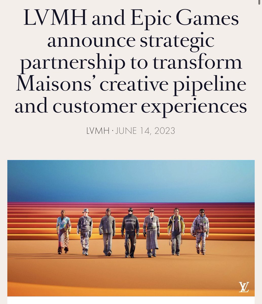 LVMH's partnership with Epic Games brings immersive experiences to customers w virtual fitting rooms, fashion shows, and AR. Collaboration unlocks growth opportunities using 3D tools, enhancing LVMH's capabilities and engaging Gen Z #ImmersiveExperiences 
lvmh.com/news-documents…