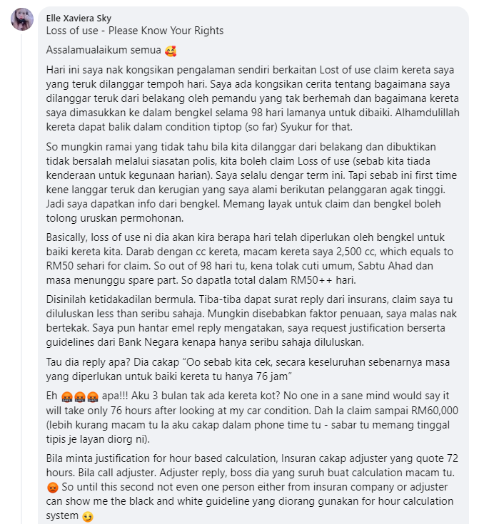 norazambudin's tweet photo. Sebab aku memang tak suka perangai adjuster insurance yang suka menipu bab claim ni. Jadi aku nak share info ni.

Supaya semua yang alami kes ni tahu hak korang. https://t.co/Wyf1N0naD3