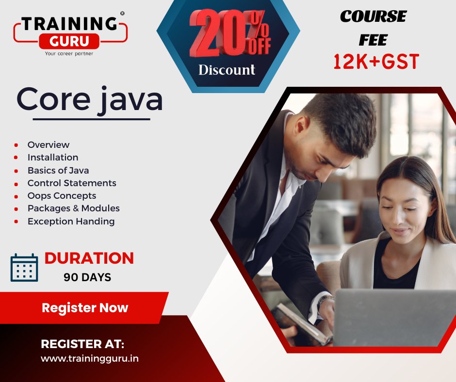 TrainingGuru18's tweet image. Supercharge your Java programming skills with our limited-time offer! Get a 20% discount on our Core Java training program and gain the knowledge to develop powerful applications. enroll now and become a Java pro!
#JavaProgramming #CoreJava #JavaDevelopment #trianingguru
