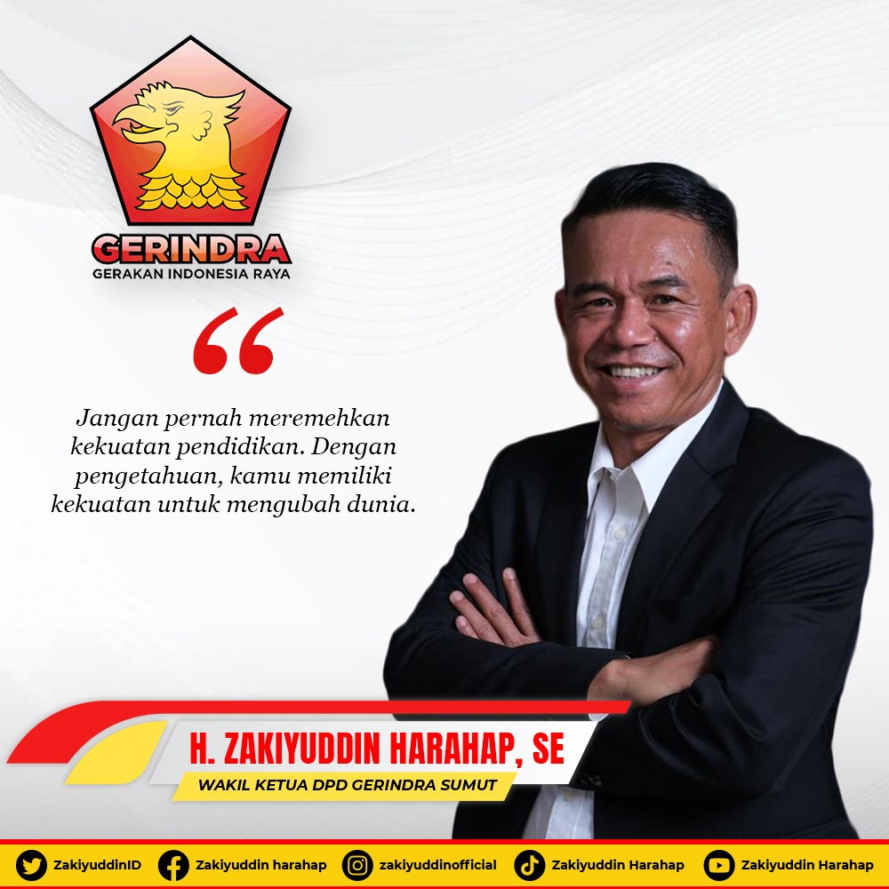 Jangan pernah meremehkan kekuatan pendidikan. Dengan pengetahuan, kamu memiliki kekuatan untuk mengubah dunia

#ZakiyuddinHarahap #PadangLawasUtara #SumateraUtara #TapanuliSelatan #PadangSidempuan #CalonBupatiPadangLawasUtara