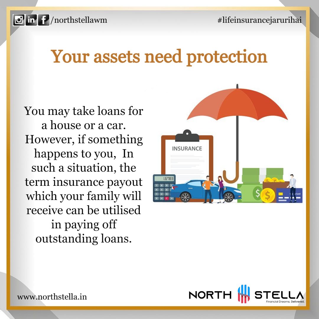 Why do you need term Insurance ?

*Your family depends on you
* Lifestyle risks 
* Your assets need protection
#northstellawealth #terminsurance #lifeinsurance #protectionplanning #sabsepahlelifeinsurance #lifeinsurancepolicy #sip #sipkaromastraho #sipsahihai