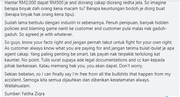 norazambudin's tweet photo. Sebab aku memang tak suka perangai adjuster insurance yang suka menipu bab claim ni. Jadi aku nak share info ni.

Supaya semua yang alami kes ni tahu hak korang. https://t.co/Wyf1N0naD3