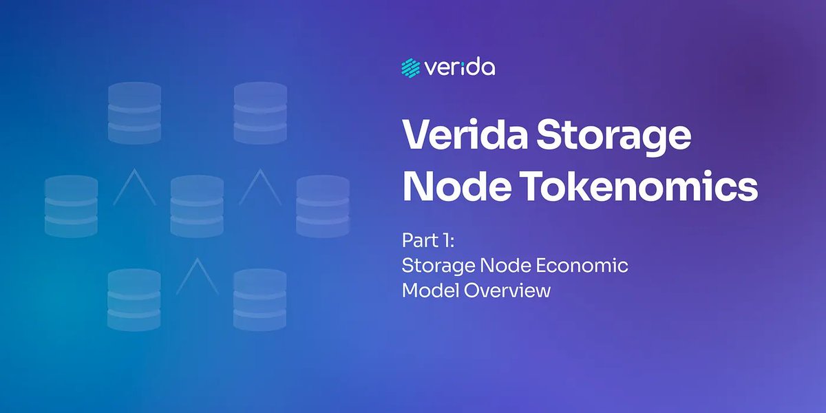 Verida_io's tweet photo. 📢 Mega Thread: Verida Storage Node #Tokenomics - Economic Model Overview  📊

Curious about the Verida network's self-sovereign database storage infrastructure?

In this thread, we provide a high-level summary of our proposed storage node economic model. Let's dive in! 🧵

1/14 https://t.co/XKzahEHTeV