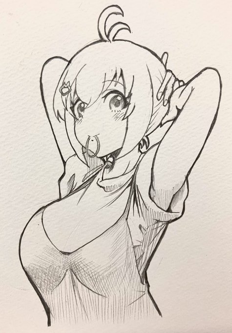 お家ではキャミワンピらしい #SiroArt #電脳少女シロ