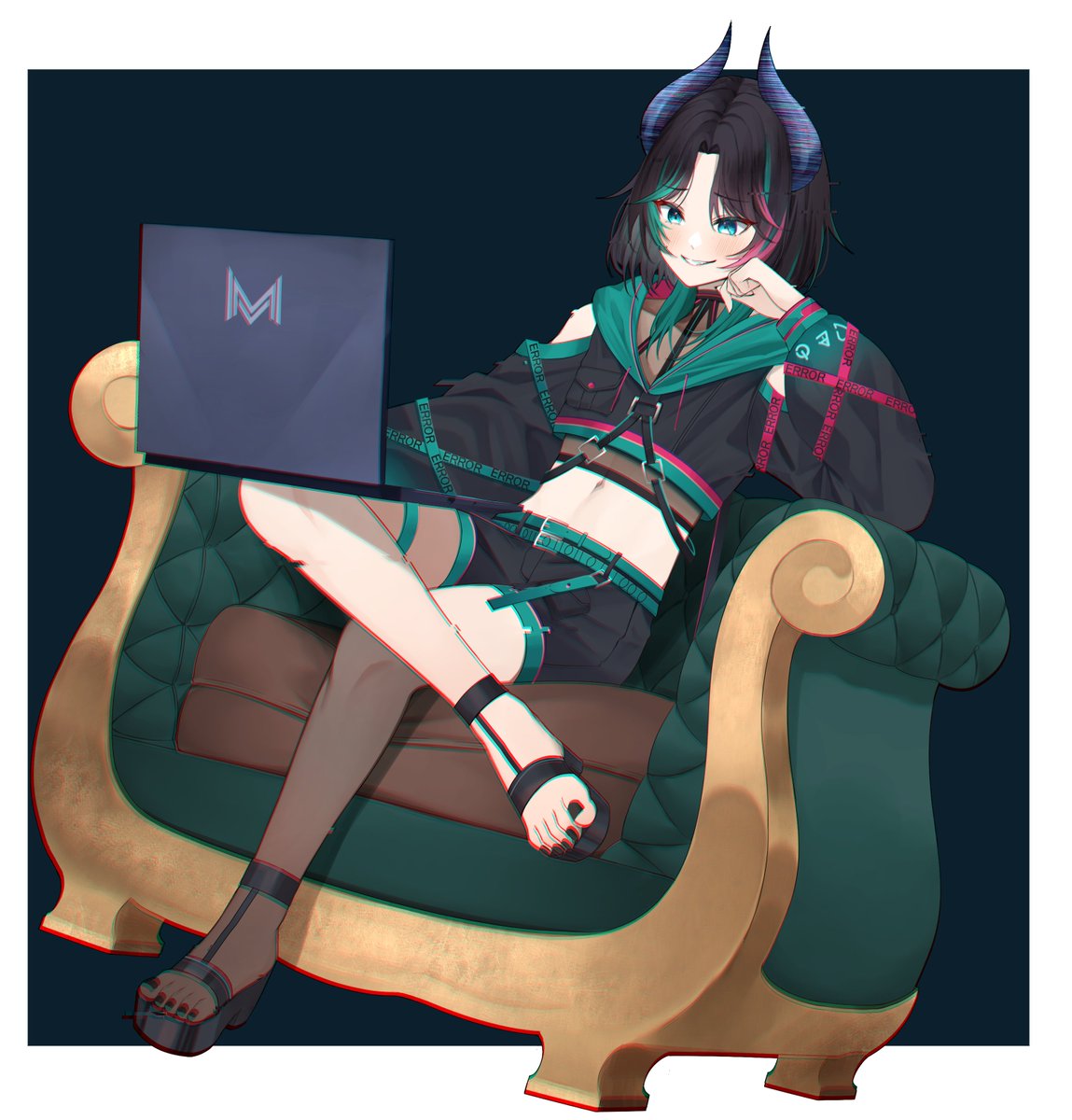 MultiGlitchn's tweet photo. Nice system you got here, I̸ ̶l̸1̵v̶e̴ ̶h̵3̵r̷e̷ ̴n̵0̷w̵ ⚠️👿
#Multillust #vtuber https://t.co/DL7g6UCJnk