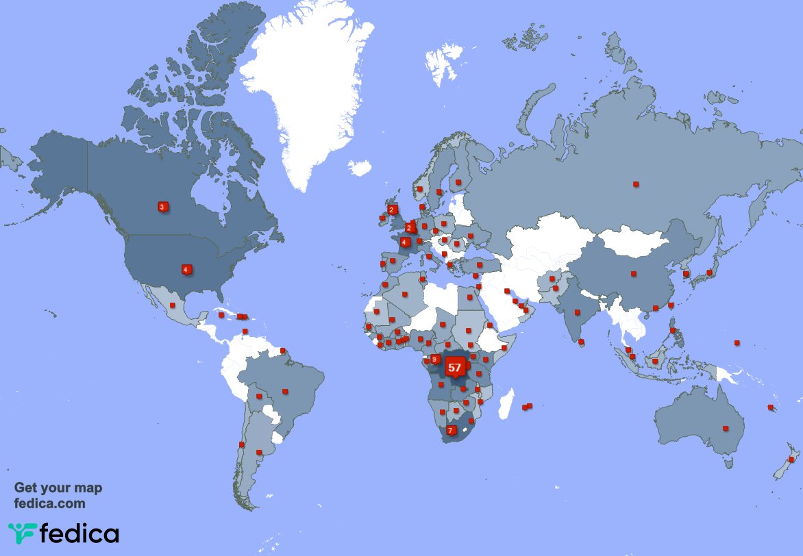 I have 6 new followers from Democratic Republic of the Congo 🇨🇩, and more last week. See fedica.com/!KATANGANEWSRO…