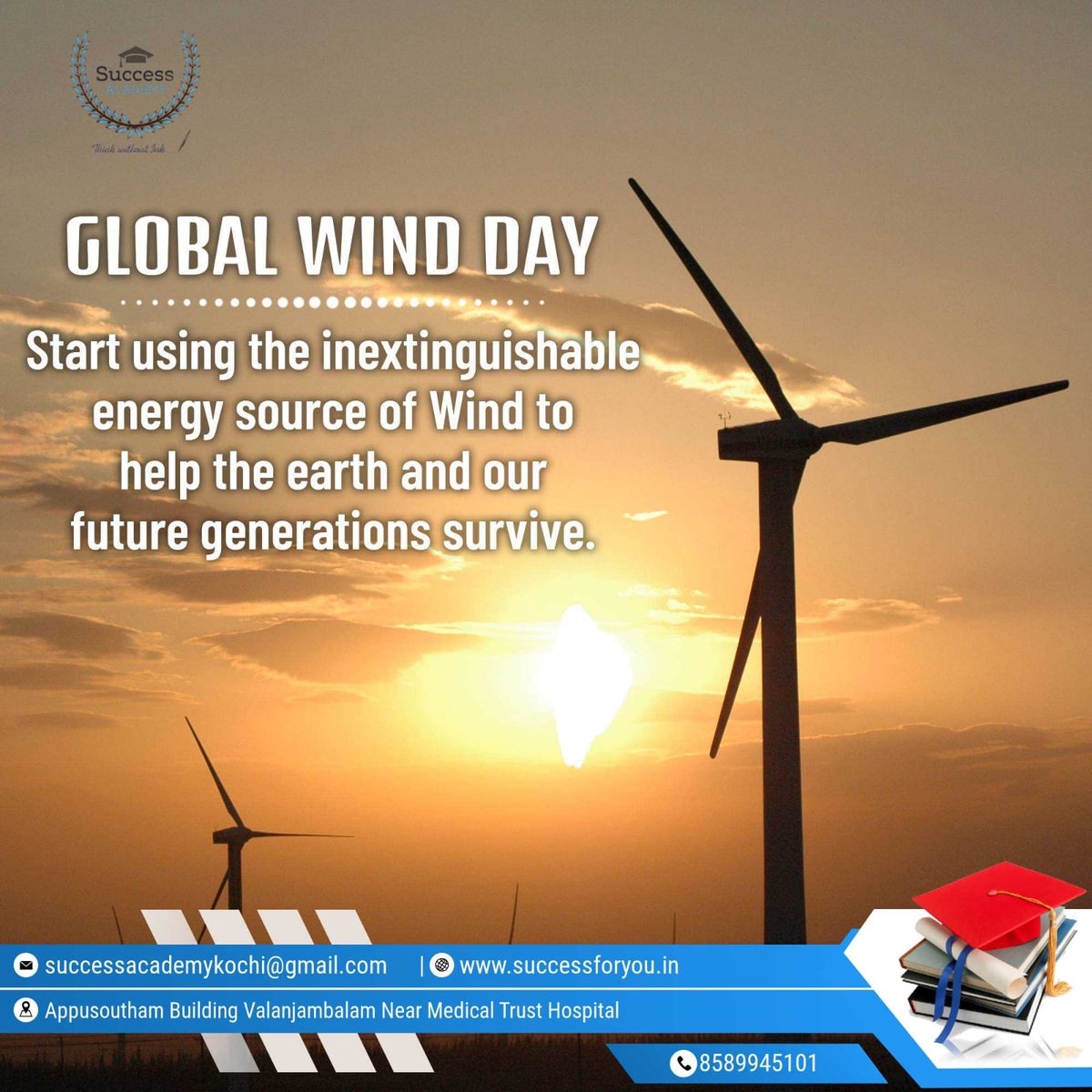 #GlobalWindDay #WindPower #CleanEnergy #RenewableEnergy #SustainableLiving #GoGreen #WindEnergy #WindTurbines #WindAwareness #ClimateAction #CleanAir #WindFarm #EcoFriendly #CleanFuture #WindTechnology #GreenEnergy #WindDay #SSCCoaching #BankCoaching #SuccessAcademyKochi