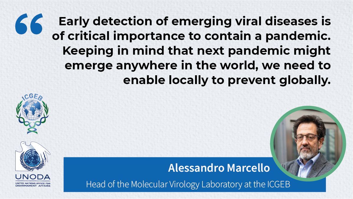 ICGEB's tweet photo. @BWCISU @ODA_Geneva Expertise in early detection of emerging viral diseases
#ArticleX #biosecurit https://t.co/HkP56f2F3R