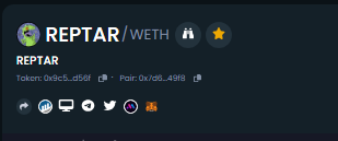 ReptarToken's tweet photo. Dextool socials updated LFG $REPTAR 

TG:https://t.co/wD7oWiFi7V

CA: 0x9c5688d81852a0f13eb2ae65d9a290744716d56f

Website: https://t.co/NOyBTZyMxw

$RAPTOR #REPTAR #RAPTOR #PEPE #RFD https://t.co/ysMRo8Nw53