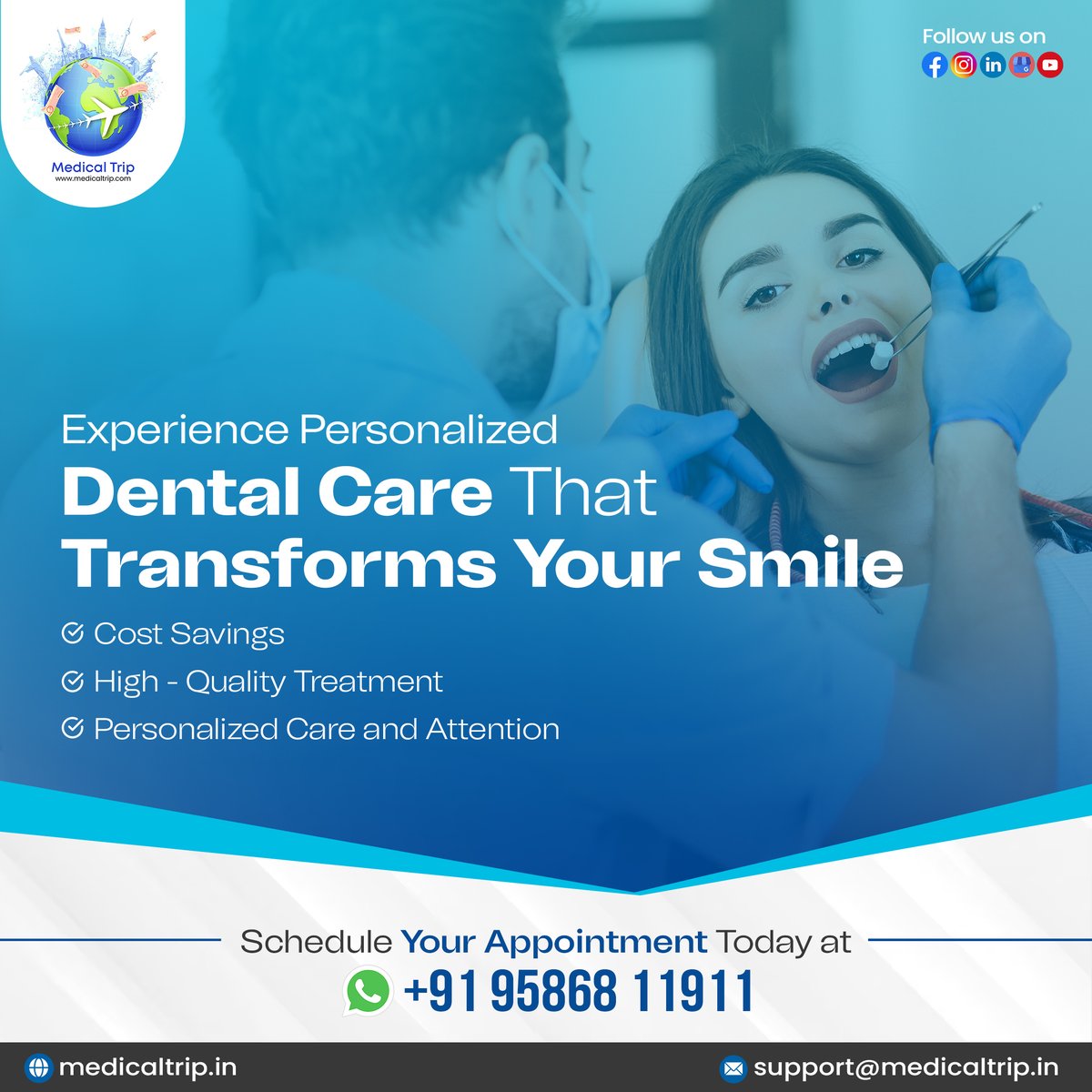 Medicaltrip2023's tweet photo. Transform your smile with personalized dental care.
👉 Cost Savings
👉 High Quality Treatment
👉 Personalized Care and Attention

#smiletransformation #personalizeddentalcare #healthysmilejourney #dentalwellness #confidentsmile #smilemakeover #dentalhealthmatters #beautifulsmile https://t.co/gwMHrOyccf