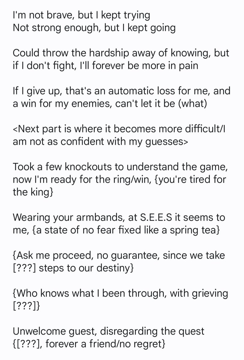 I tried figuring out the lyrics to the P3 Reload trailer, anything in brackets like {} I'm not confident, and [] I straight up can't guess. I'm 70% confident on the beginning, but only time will tell next year. Was fun to try this though! #Persona3 #Persona3Reload #P3RE #P3R