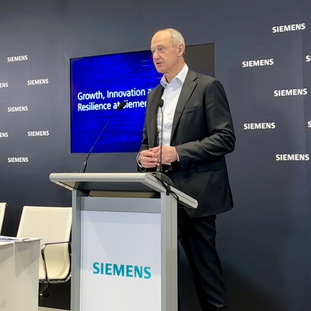"At the heart of the digital transformation, at the heart of what we do at Siemens, lies technology. Our strategy can be summed up in one sentence. Siemens combines the real and the digital worlds. We combine hardware and software to achieve more with less. All over the world."