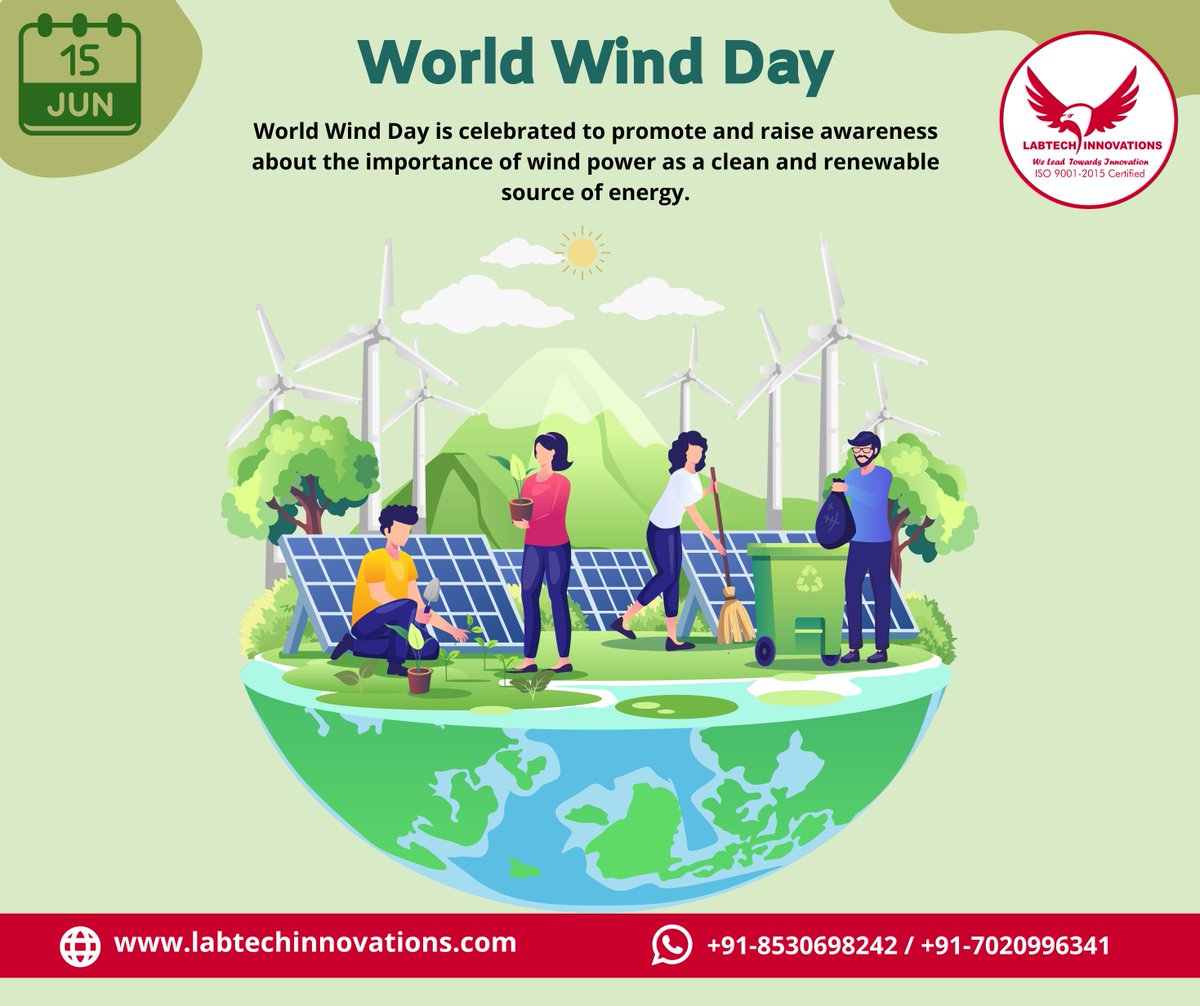 World Wind Day! #WorldWindDay #RenewableRevolution #windsofchange #cleanenergyfuture #windenergy #GlobalWindDay #renewablefuture #windpowered #daybyday #sustainableenergy