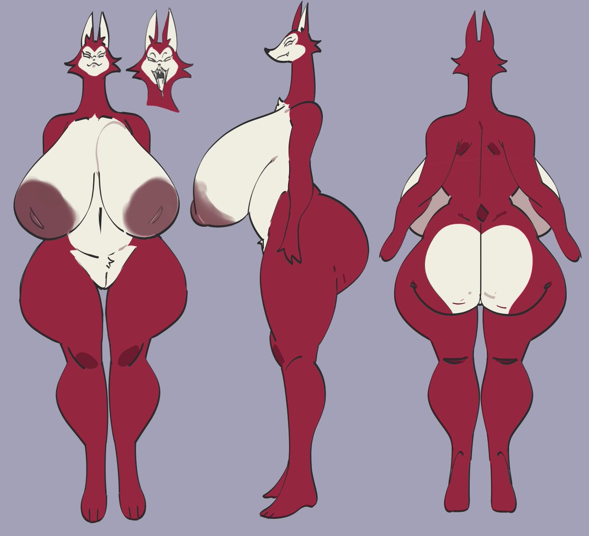 had the urge to draw a phat tat fox boss woman