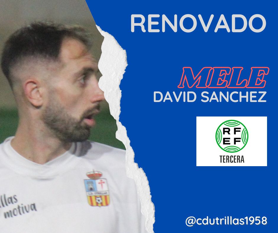 cdutrillas1958's tweet photo. RENOVACIÓN 📢

David Sánchez "MELE" @davidsd5 seguirá defendiendo los colores del @cdutrillas1958 2023/24 ⚽️⚽️⚽️💪

El central almanseño aporta liderazgo, contundencia y oficio a la zaga. Nuestro Rudiger particular 😉

Gracias Mele ‼️‼️

#VamosUtrillas #TerceraRFEF https://t.co/8z66k19tbd