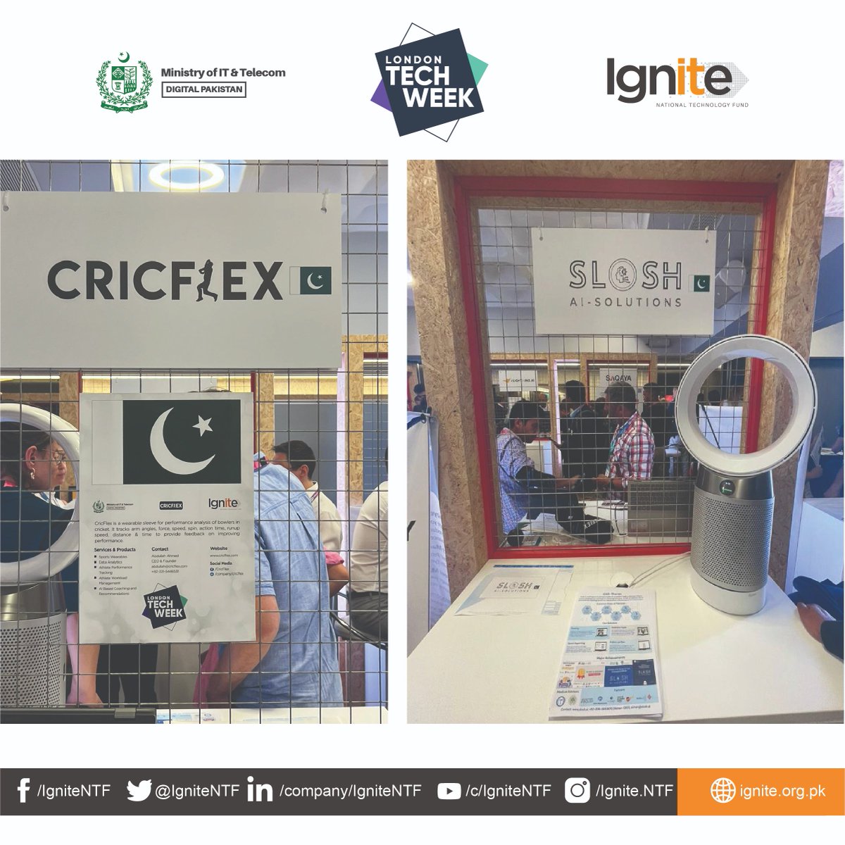IgniteNTF's tweet image. #LondonTechWeek2023

Meet our National Incubation Center (NIC) Program startups showcasing at Queen Elizabeth II Centre in London from 12th -16th June, 2023.

#LondonTechWeek #LTW #LTW2023 #glimpses #innovation #development #XYLEXA #EyeSmarty #calcart #gridizen #CricFlex #slosh