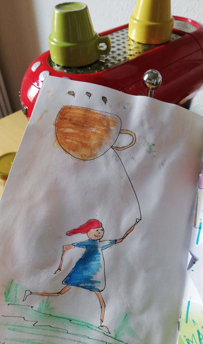 Sloppy doodle, but the idea should be clear. Enjoy your #firstcoffeeoftheday, friends! #drawing #doodling #sketching #watercolorpencils #coffeelovers