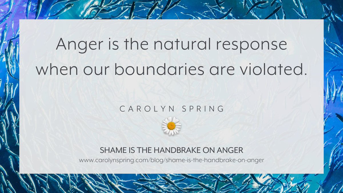 CarolynSpring's tweet photo. We can be so ashamed of anger, feeling there is something wrong with us for being angry, and so stuffing it down. But often it's a natural response, and serves a purpose in relationships.
Read 'Shame is the handbrake on anger': https://t.co/io3a9CYGG8 

#trauma #TherapistsConnect https://t.co/z1UTyVz1iL