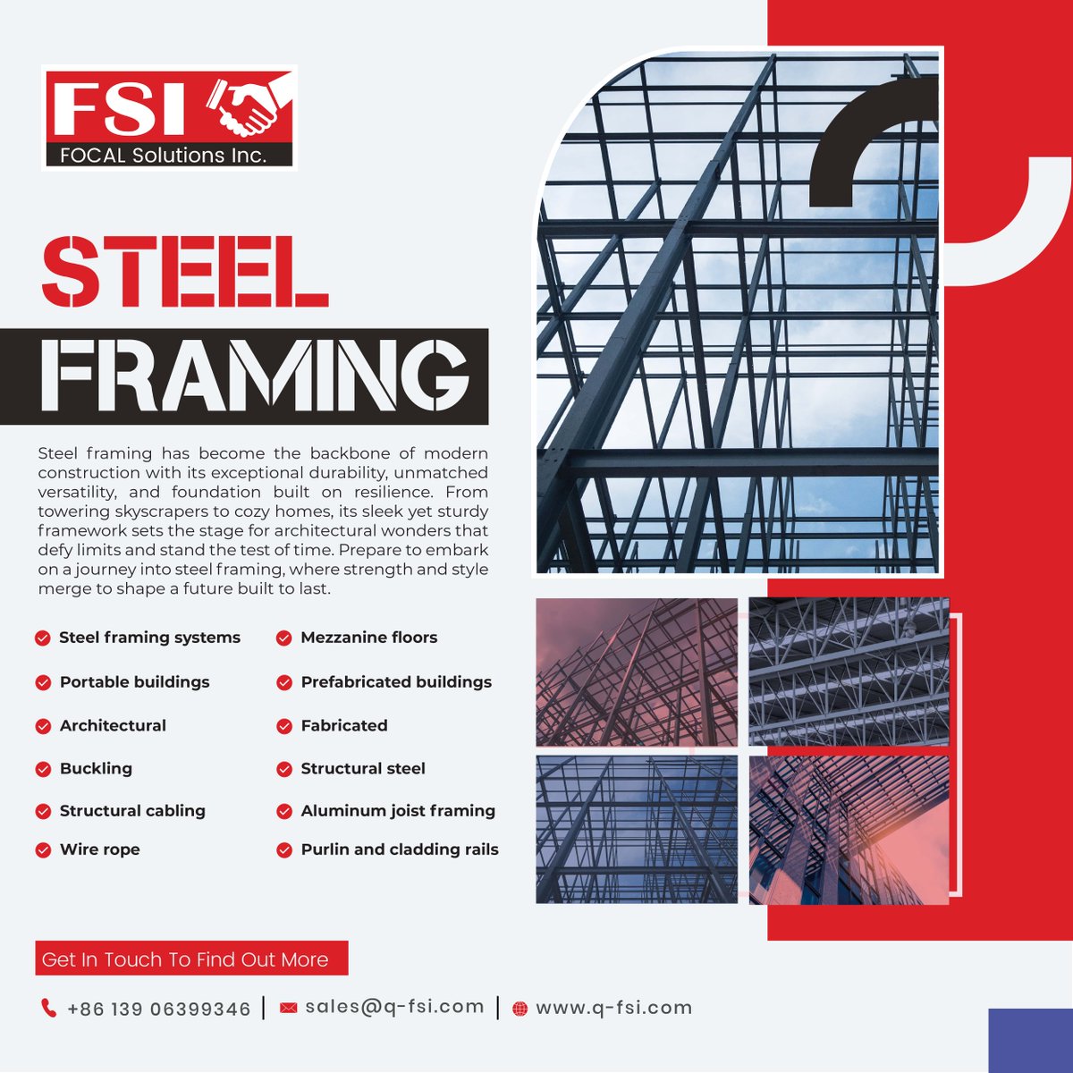 qingdaofsi's tweet photo. Steel framing has revolutionized the construction industry, offering many benefits that shape a better future.

Visit our website: https://t.co/jAf2CNJfXd
Or 
Contact us: +86 139 06399346
Email: sales@q-fsi.com
.
.
.
.
#qfsi #industrialsupplies #steelstructures #buildingmaterial https://t.co/IFEoUlsCvZ