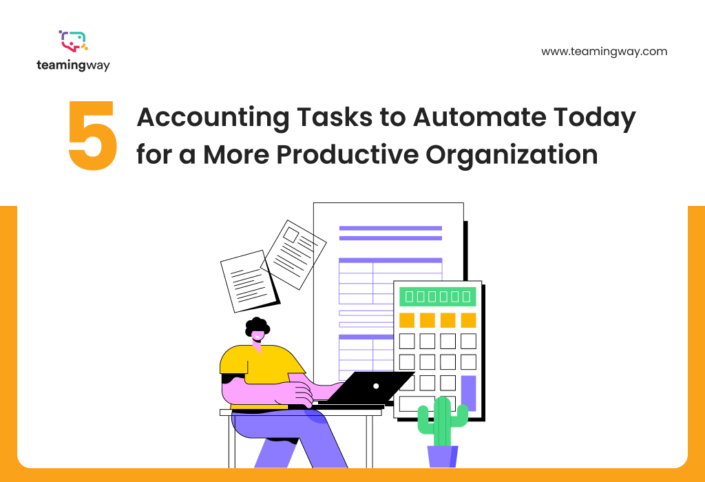 teamingway's tweet photo. Tired of time-consuming accounting tasks? 

Embrace automation for efficiency. Discover 5 tasks you can automate today! 📈✨
Check out our blog post for detailed insights
 https://t.co/1rBQvjgdeL

#TeamingWay #accounting #productivity #automation #streamlineprocesses #timesaving https://t.co/UfFUbtxv3D
