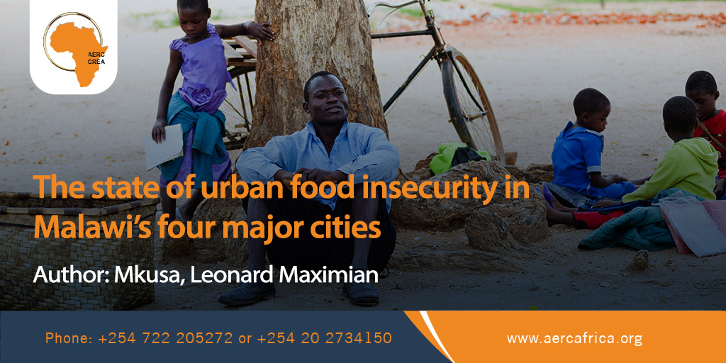 This study compared the levels and severity of food insecurity in Malawi’s four major cities: Blantyre, Lilongwe, Mzuzu, and Zomba, and identified the most vulnerable groups.

Read more: bit.ly/3N5pRUP.
#WeareAERC #AERCImpact