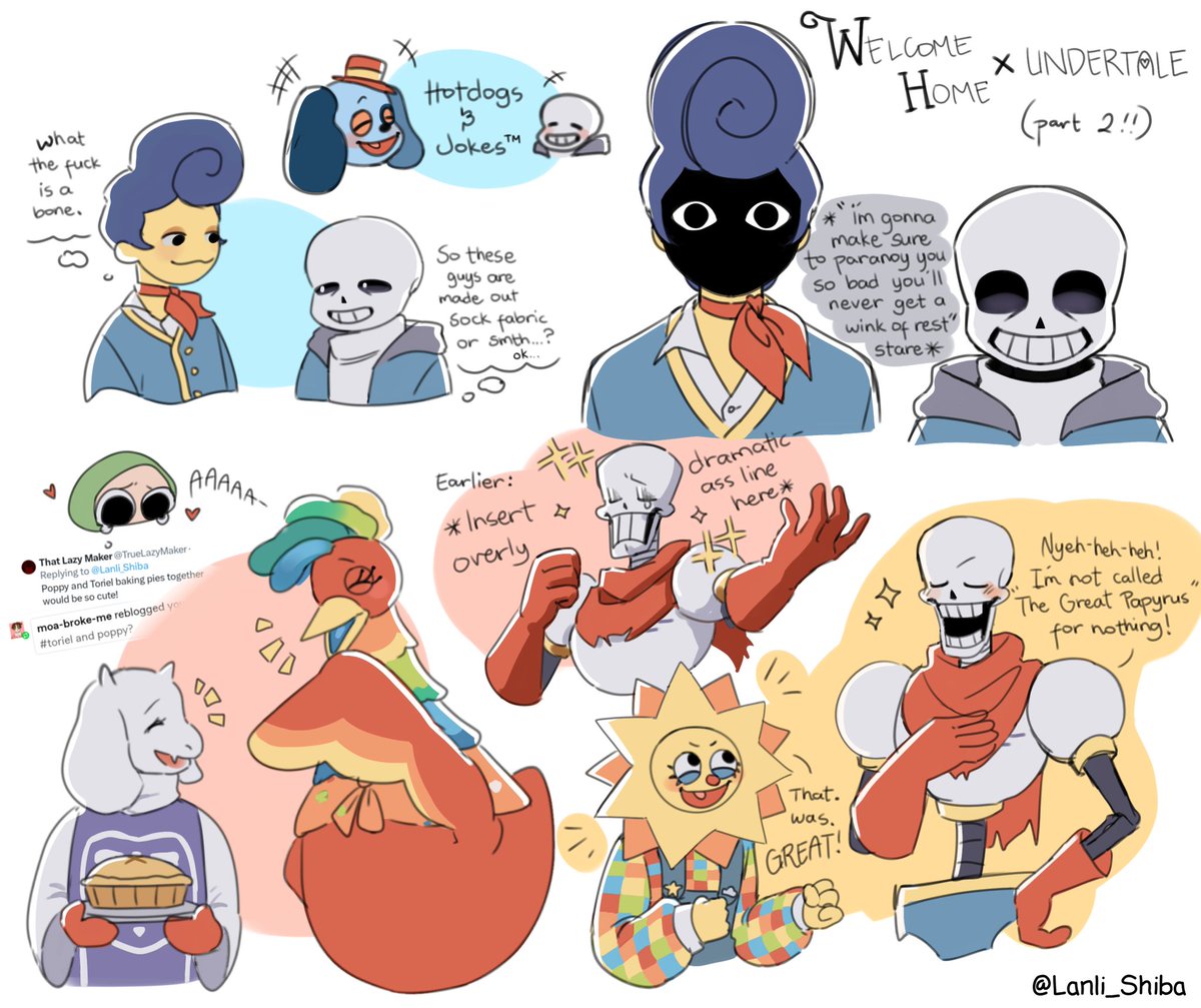 SILLY CROSSOVER PART 2 !!!!

here you go you silly goobers!!
#undertale #WelcomeHome #undertaleFanart #welcomehomepuppetshow